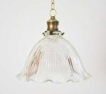 Pendant lamp with ribbed glass shade v. d 30