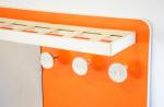 Oranje retro kapstok met spiegel c. m 1 Oranje retro kapstok met spiegel c. m 1