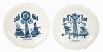 Set of six Dutch traditional clothes plates