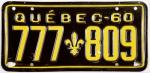 Licence plate Québec c. d 1