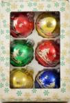 Set of six Christmas baubles k. bg 31 Set of six Christmas baubles k. bg 31
