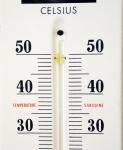 RVS reclamebord met thermometer