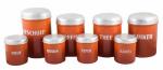 Kitchen canister set burnt orange e. or 7 Kitchen canister set burnt orange e. or 7