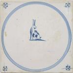 Wall tile Delft blue hare nr. 1