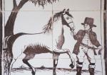 Tegelplateau met paard Tegelplateau met paard