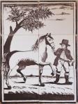 Tegelplateau met paard Tegelplateau met paard