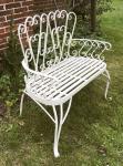 Small white metal garden bench Small white metal garden bench