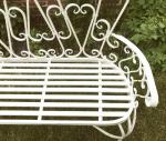 Small white metal garden bench Small white metal garden bench