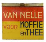 Vintage Dutch shop tin Van Nelle voor Koffie en Thee Vintage Dutch shop tin Van Nelle voor Koffie en Thee